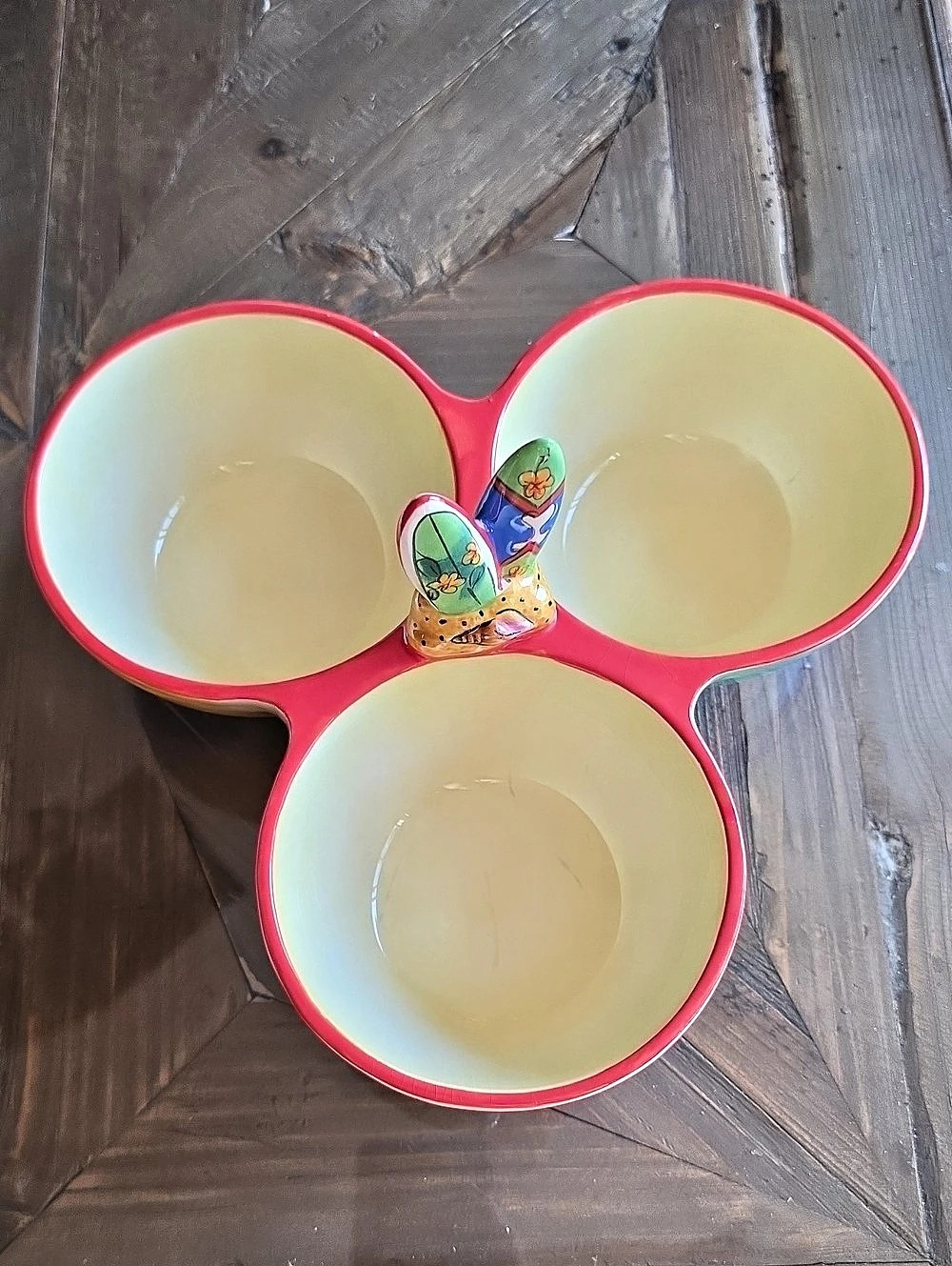 Clay Art Surfing Tropical Hawaiian 3-Bowl Dip Bowls Vibrant Party